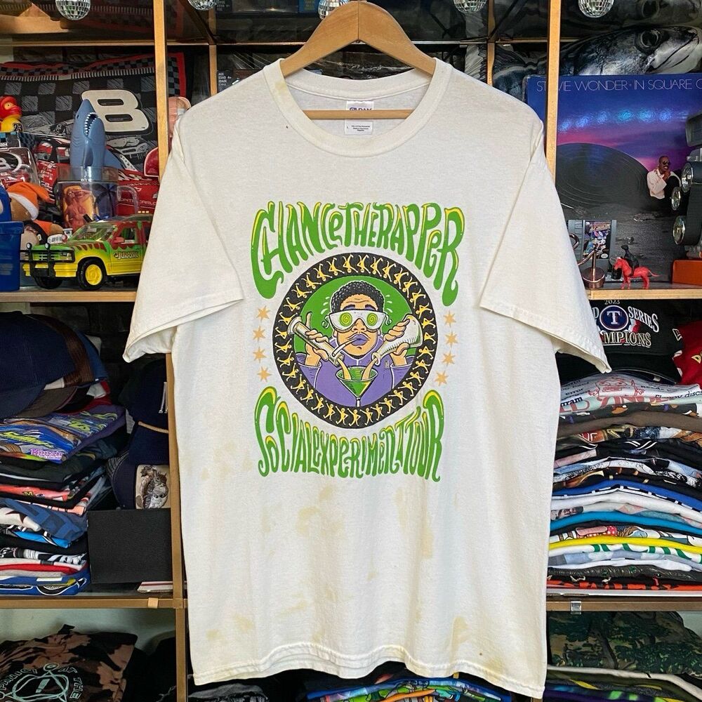 Chance The Rapper Social Experiment Concert Tour Tee Large 2013 Coffee Stained